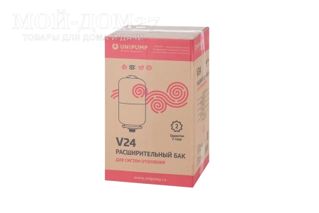 Расширительный бак мембранного типа 24 л. | Мой-Дом27 | Назначение: для систем отопления дома и квартиры <br>
 Объем, л: 24<br>
 Максимальное рабочее давление, бар: 6 <br>
 Максимальная рабочая температура, С: 100&nbsp;<br>
 Диаметр подключения, дюйм: 1<br>